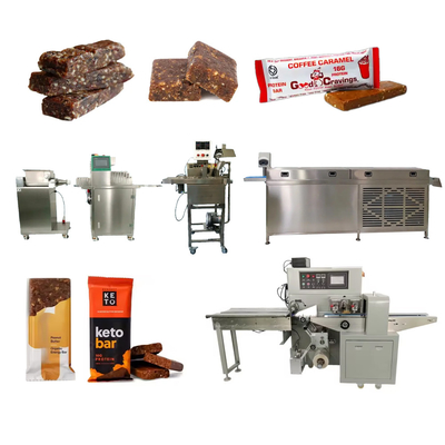 Automatische chocolade noten bar extruder en snijden verpakking energie bar maken machine productielijn
